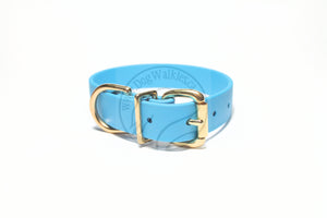 Frozen Blue Biothane Dog Collar - 1 inch (25mm) wide