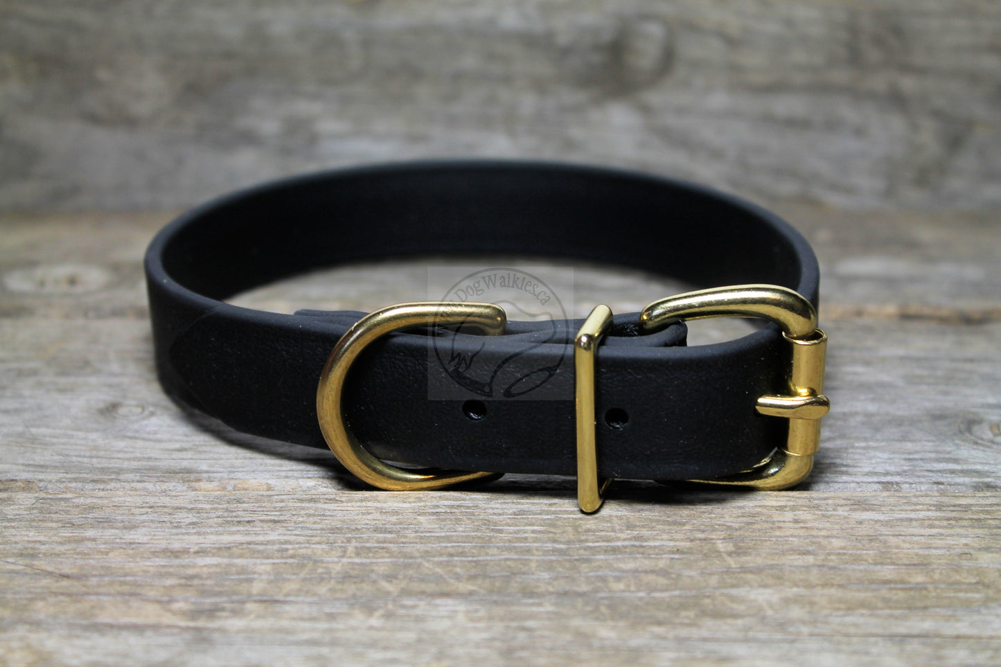 Jet Black Biothane Dog Collar - 1 inch (25mm) wide