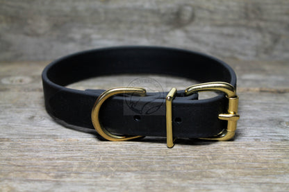 Jet Black Biothane Dog Collar - 1 inch (25mm) wide