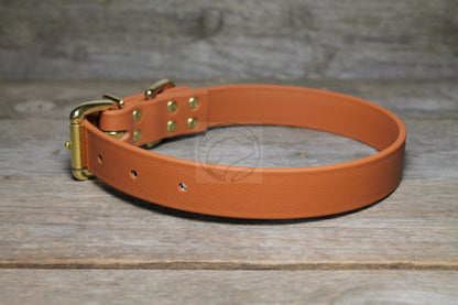 Caramel Brown Biothane Dog Collar - 1 inch (25mm) wide
