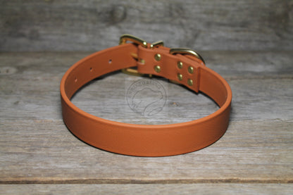 Caramel Brown Biothane Dog Collar - 1 inch (25mm) wide