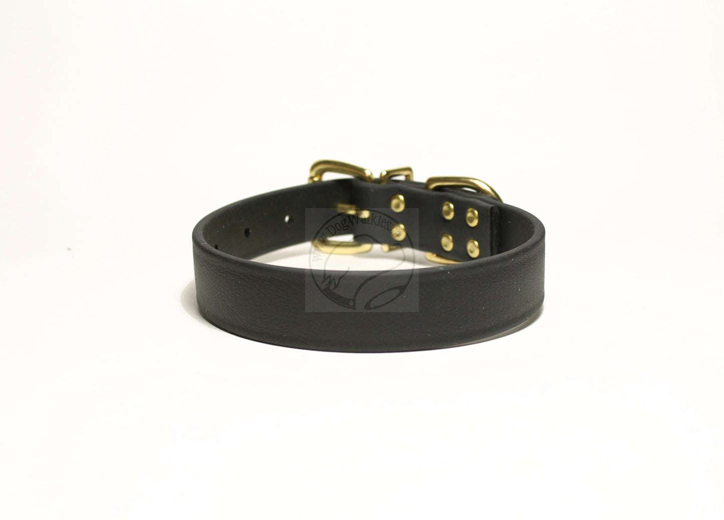 Jet Black Biothane Dog Collar - 1 inch (25mm) wide