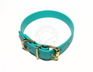 Teal Biothane Dog Collar - 1 inch (25mm) wide