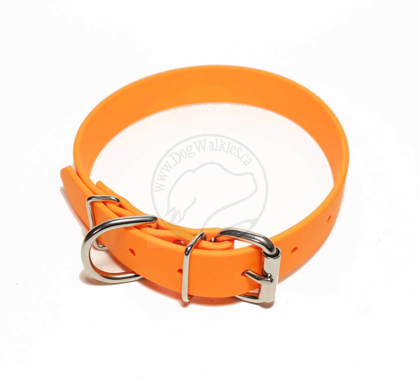 Bright Pumpkin Orange Biothane Dog Collar - 1 inch (25mm) wide