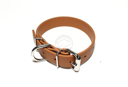Caramel Brown Biothane Dog Collar - 1 inch (25mm) wide