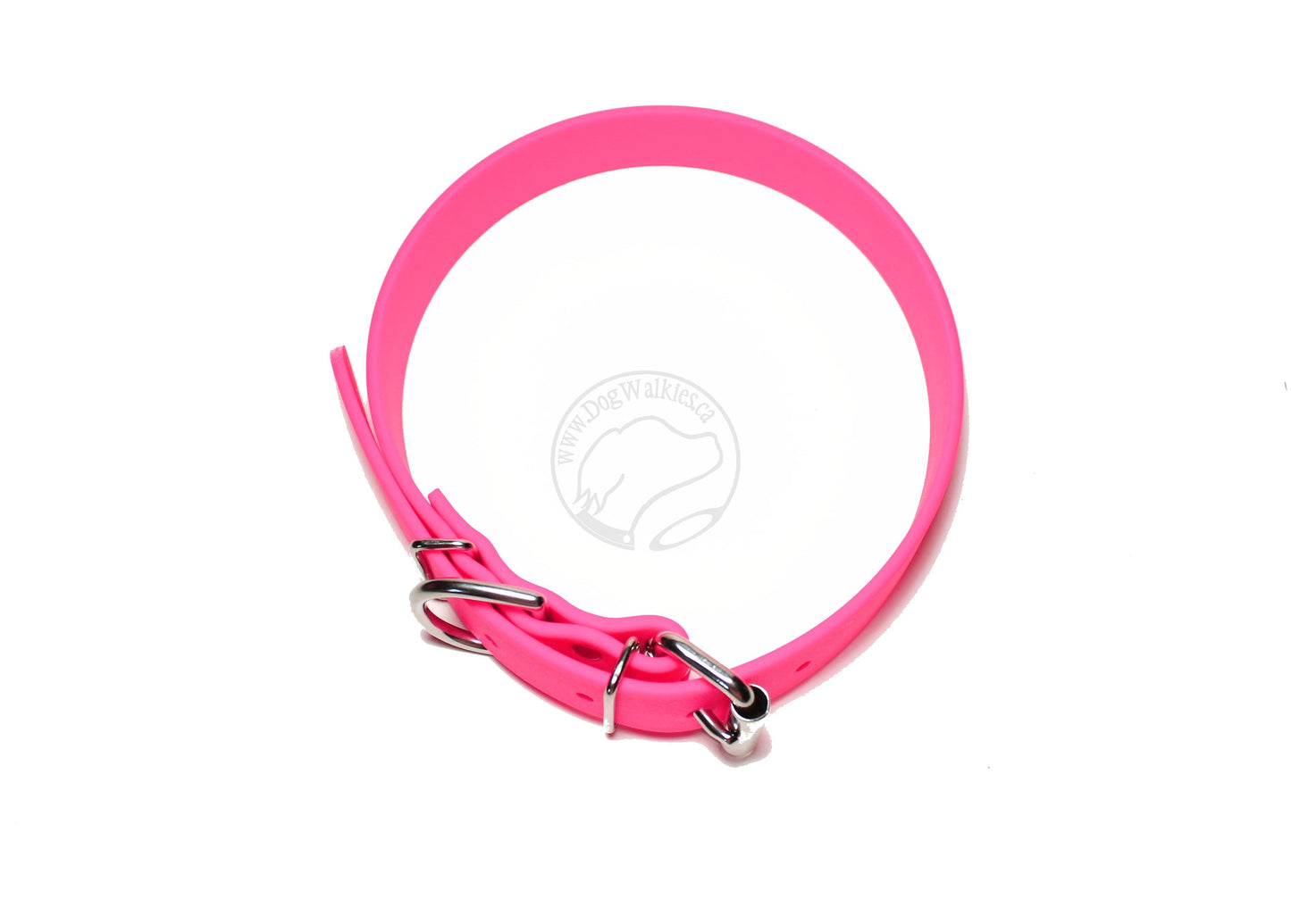 Neon Pink Biothane Dog Collar - 1 inch (25mm) wide