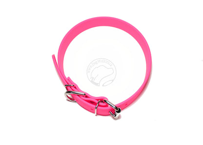 Neon Pink Biothane Dog Collar - 1 inch (25mm) wide