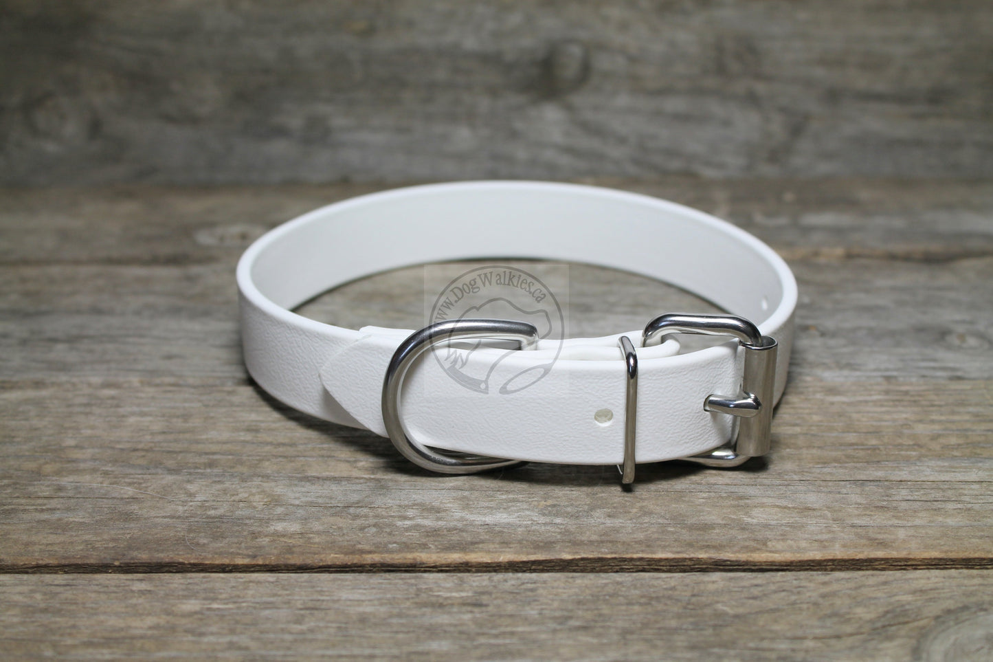 Snow White Biothane Dog Collar - 1 inch (25mm) wide