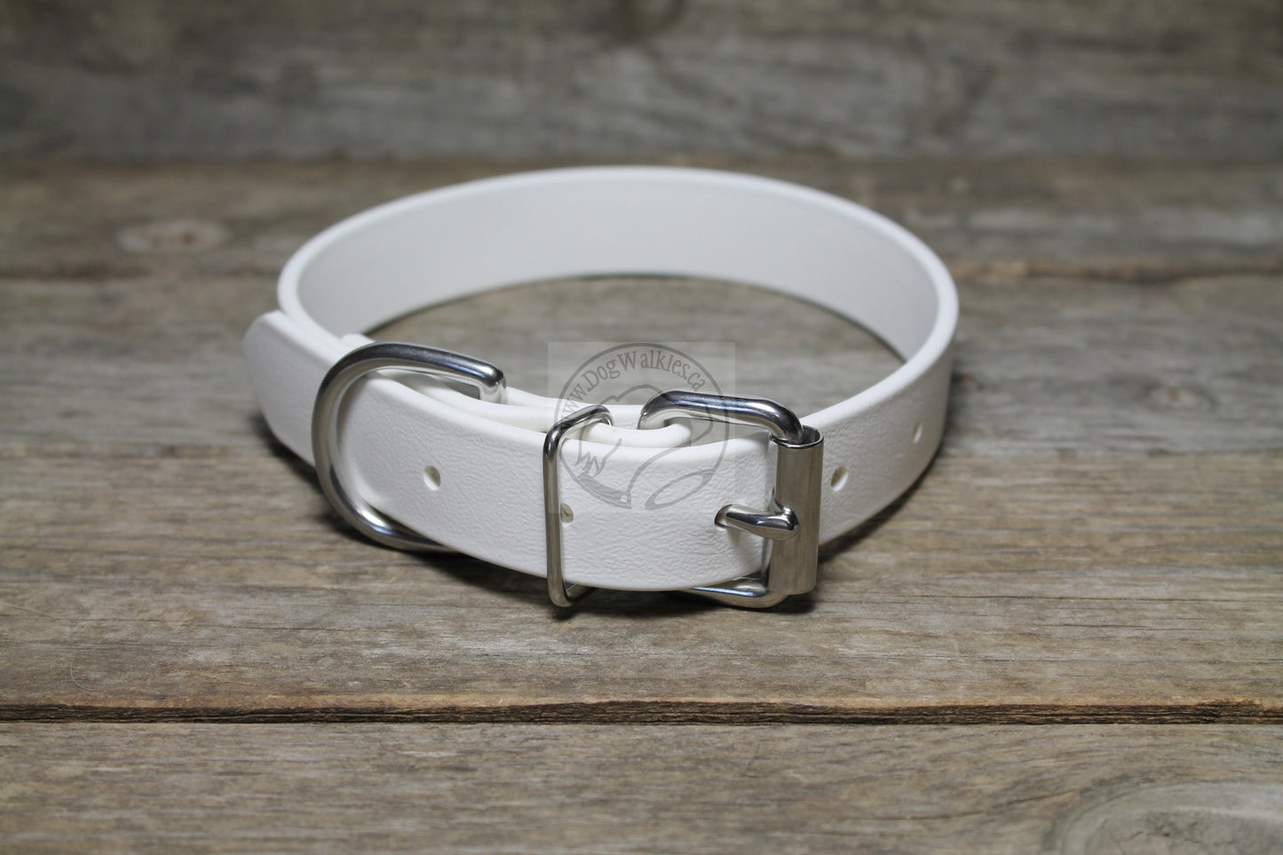 Snow White Biothane Dog Collar - 1 inch (25mm) wide