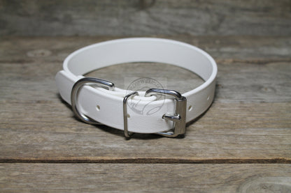 Snow White Biothane Dog Collar - 1 inch (25mm) wide