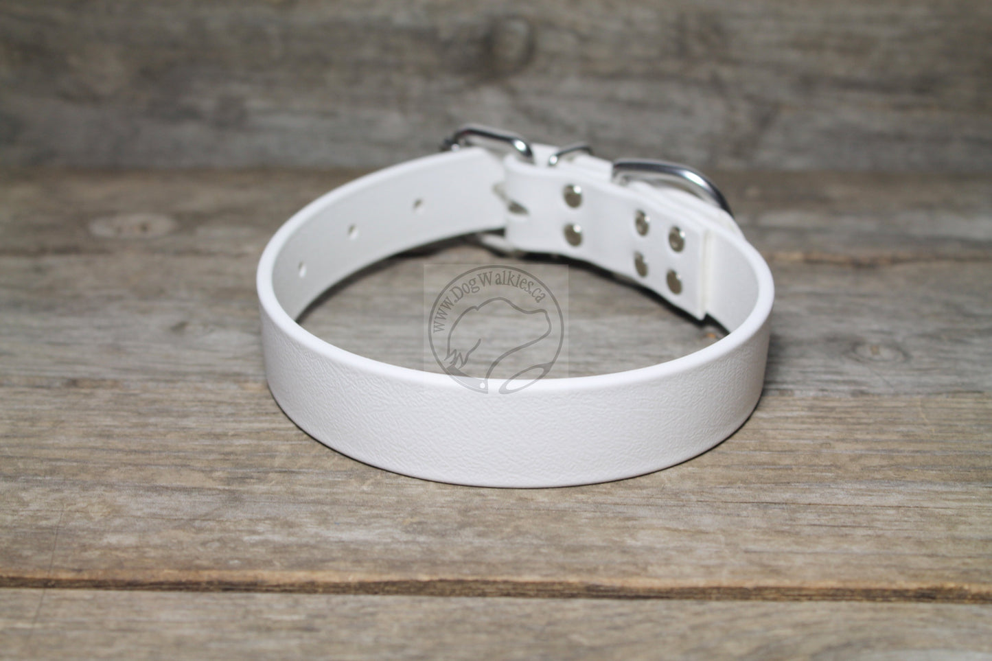 Snow White Biothane Dog Collar - 1 inch (25mm) wide