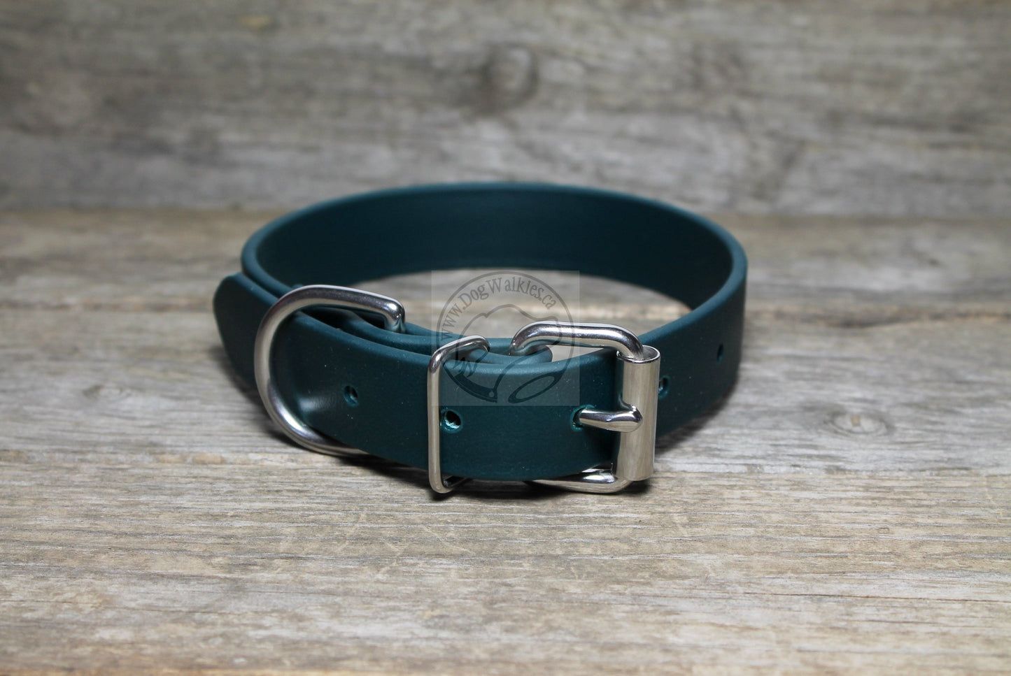 Pine Green Biothane Dog Collar - 1 inch (25mm) wide