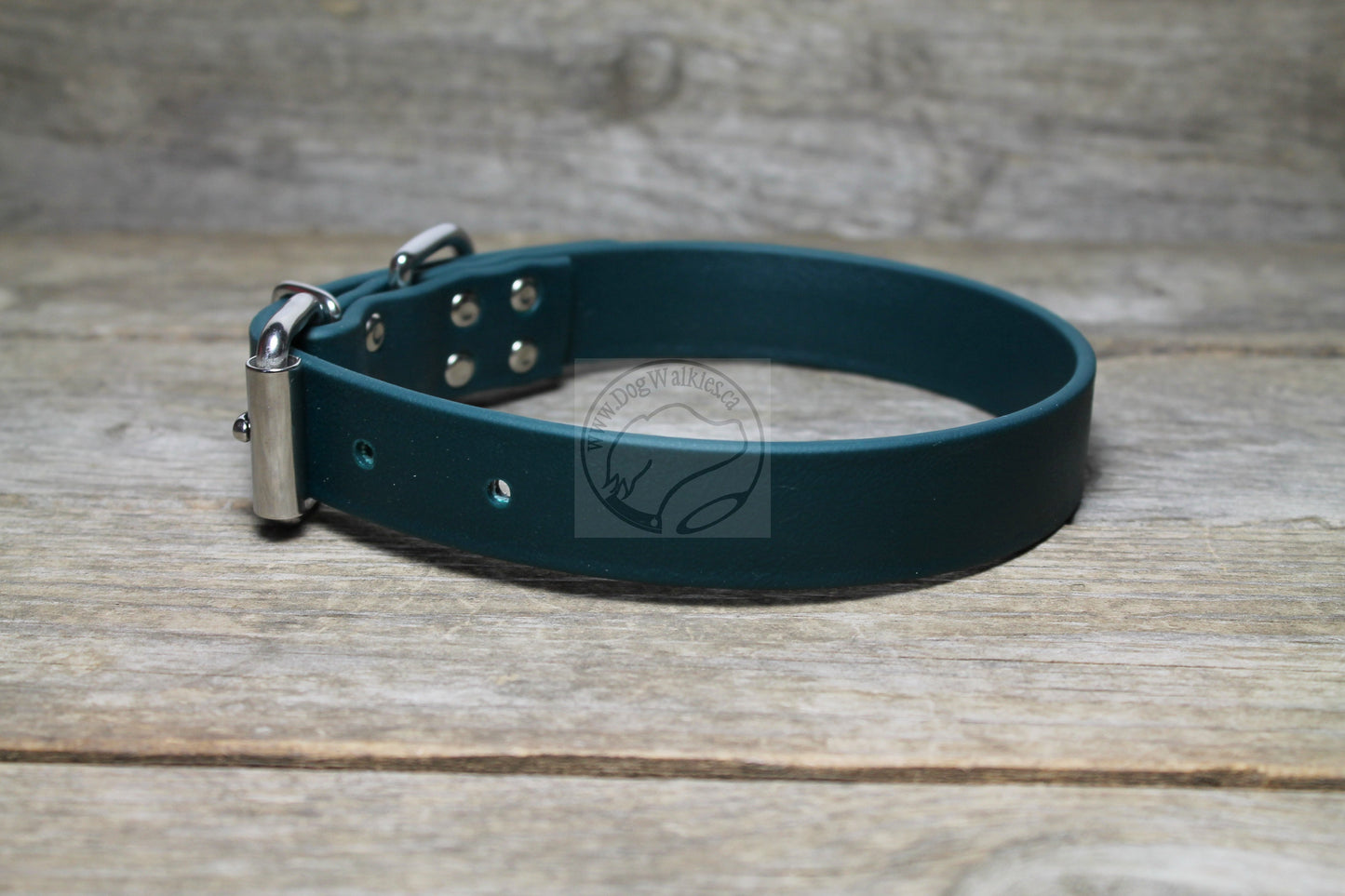 Pine Green Biothane Dog Collar - 1 inch (25mm) wide
