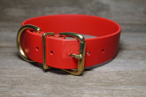 Poppy Red Biothane Dog Collar - Extra Wide - 1.5 inch (38mm) wide