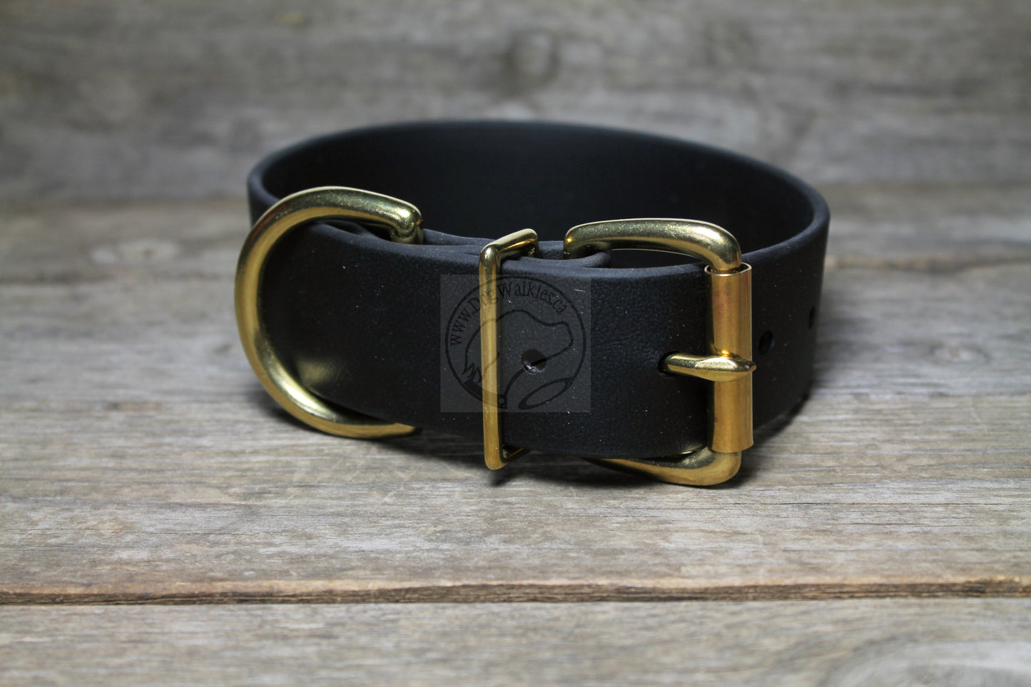 Jet Black Biothane Dog Collar - Extra Wide - 1.5 inch (38mm) wide