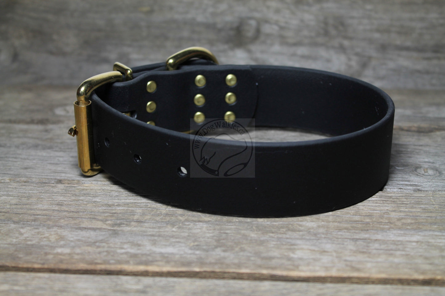 Jet Black Biothane Dog Collar - Extra Wide - 1.5 inch (38mm) wide
