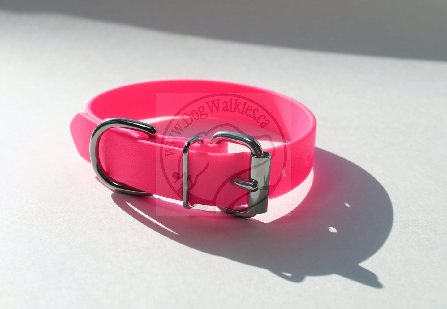 Neon Pink Biothane Dog Collar - 1 inch (25mm) wide