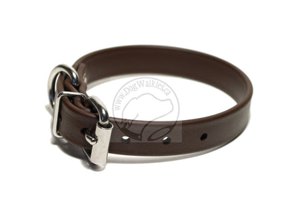 Dark Chocolate Brown Biothane Dog Collar - 3/4" (20mm) wide
