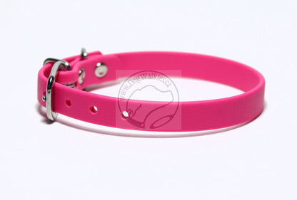 Fuchsia Pink Biothane Small Dog Collar - 1/2" (12mm) wide