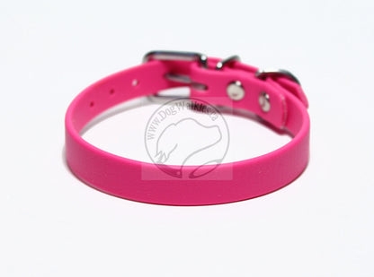 Fuchsia Pink Biothane Small Dog Collar - 1/2" (12mm) wide