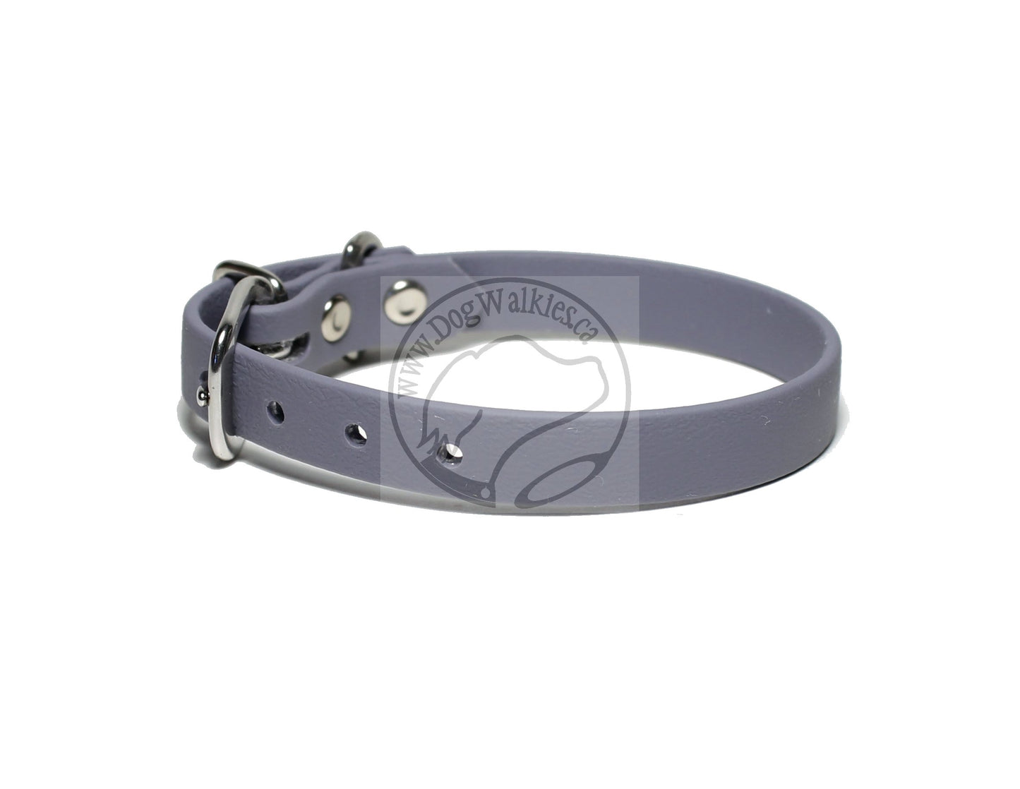 Stormy Gray or Grey Biothane Small Dog Collar - 1/2" (12mm) wide
