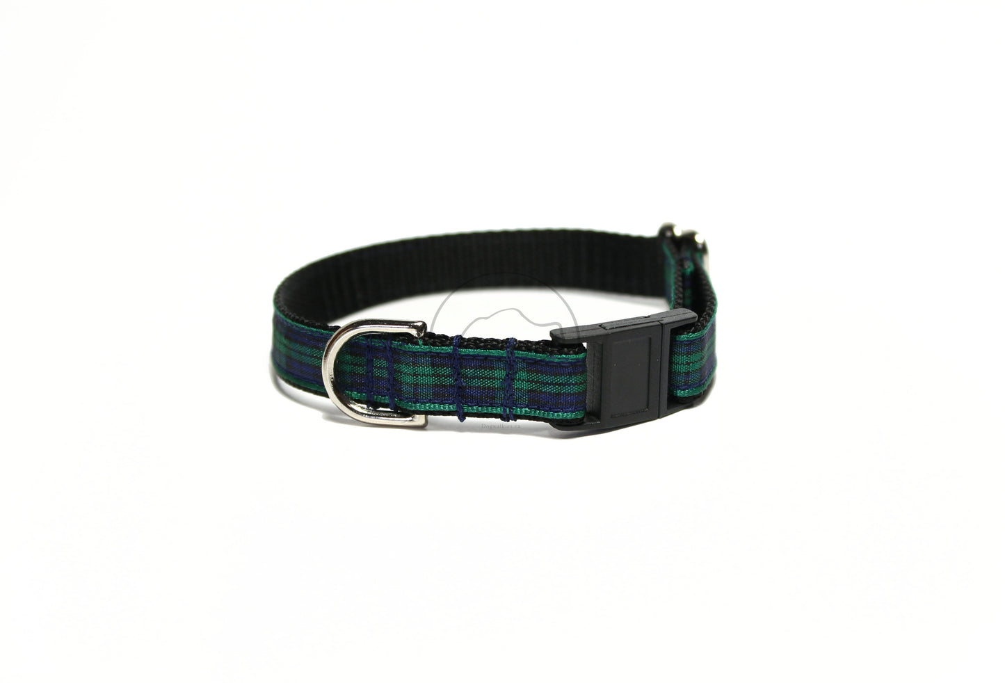 Blackwatch green edge clan tartan - dog collar