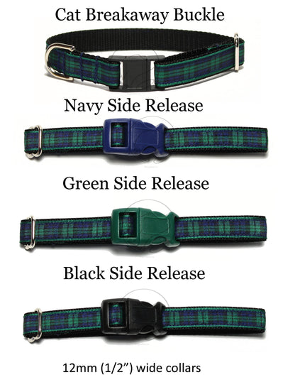 Blackwatch green edge clan tartan - dog collar
