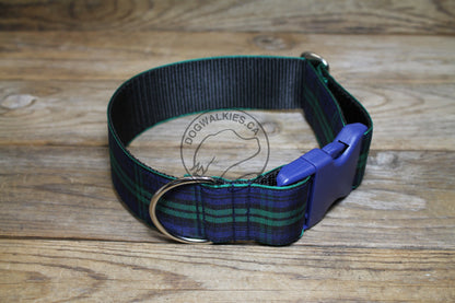 Blackwatch green edge clan tartan - dog collar