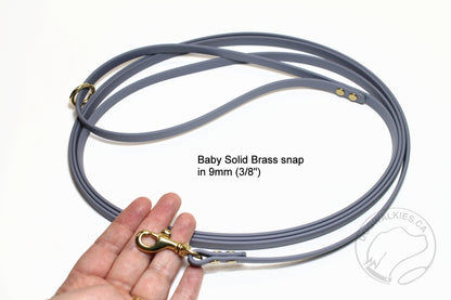 Lighter Weight Waterproof Tracking Recall Long Line - leash for smaller dog or cats - 3/8" (9mm) Biothane
