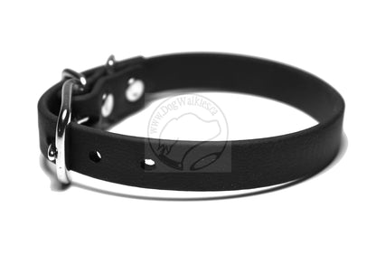 Jet Black Biothane Small Dog Collar - 1/2" (12mm) wide