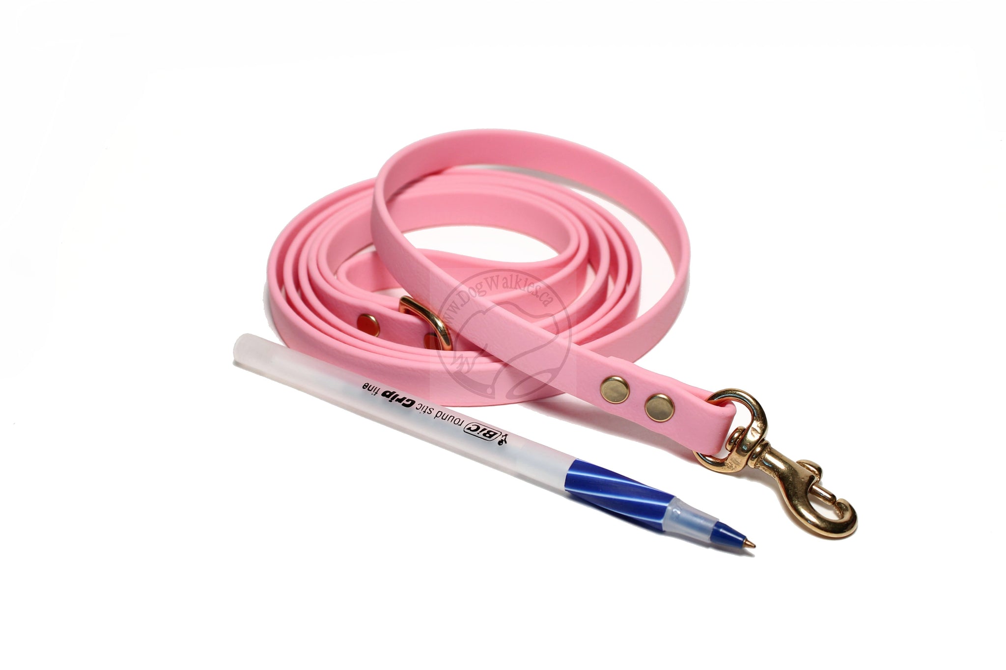 Bubblegum Pink Biothane Small Dog Leash 12mm (1/2") wide