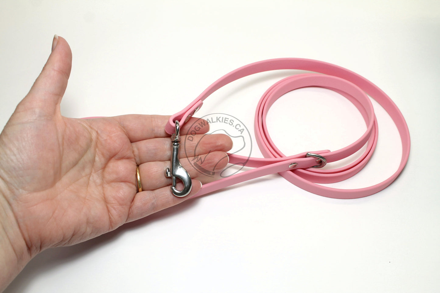 Bubblegum Pink Biothane Small Dog Leash 12mm (1/2") wide