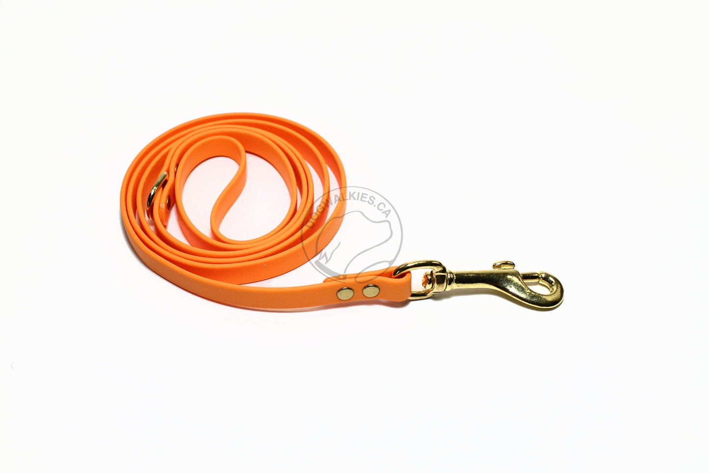 Bright Pumpkin Orange Biothane Small Dog Leash