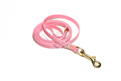 Bubblegum Pink Biothane Small Dog Leash 12mm (1/2") wide