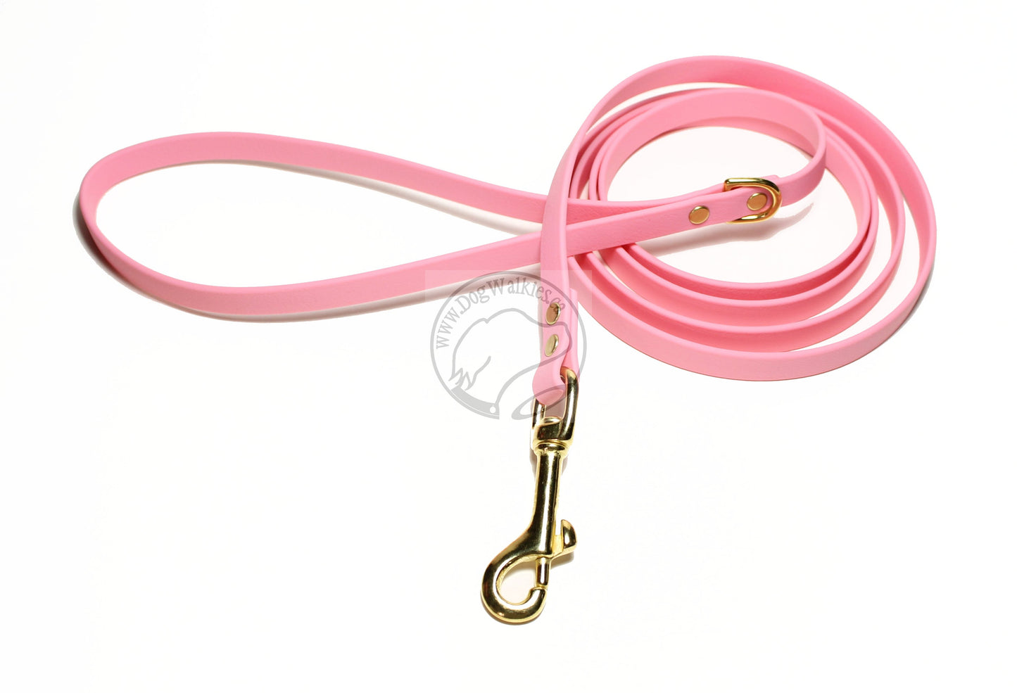 Bubblegum Pink Biothane Small Dog Leash 12mm (1/2") wide