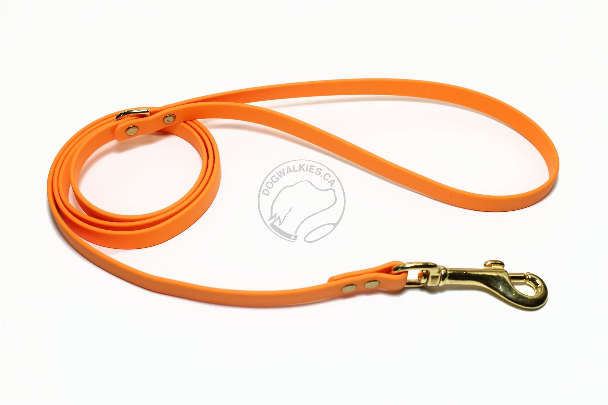 Bright Pumpkin Orange Biothane Small Dog Leash