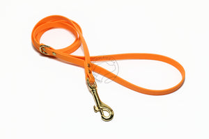 Bright Pumpkin Orange Biothane Small Dog Leash