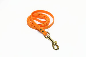 Bright Pumpkin Orange Biothane Small Dog Leash