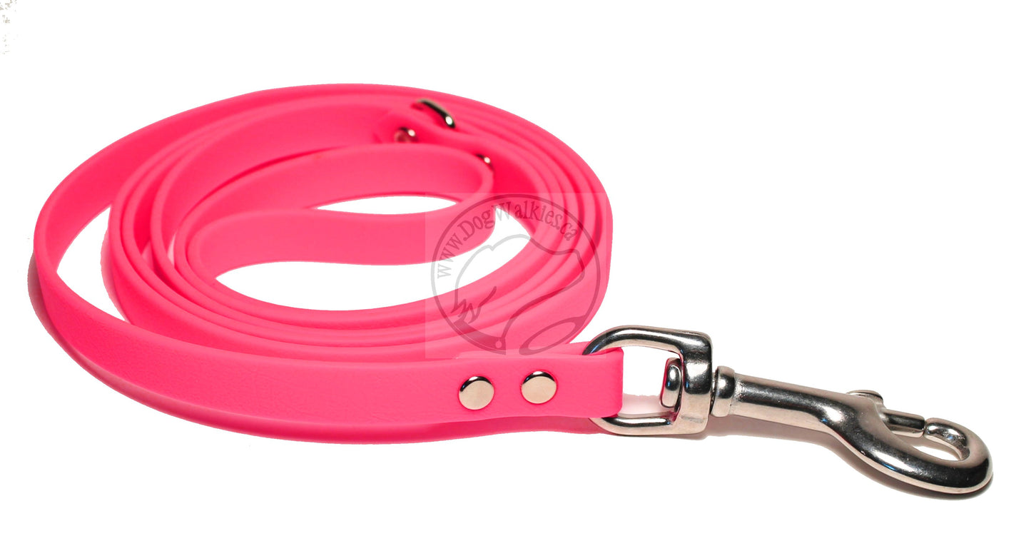 Neon Pink Biothane Small Dog Leash