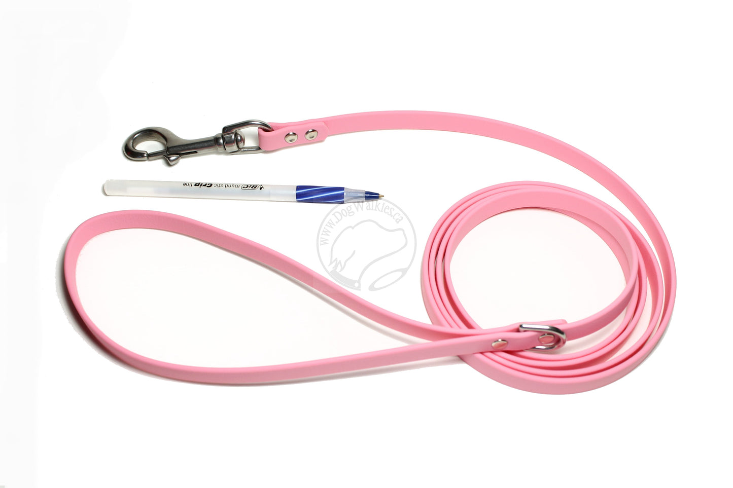 Bubblegum Pink Biothane Small Dog Leash 12mm (1/2") wide