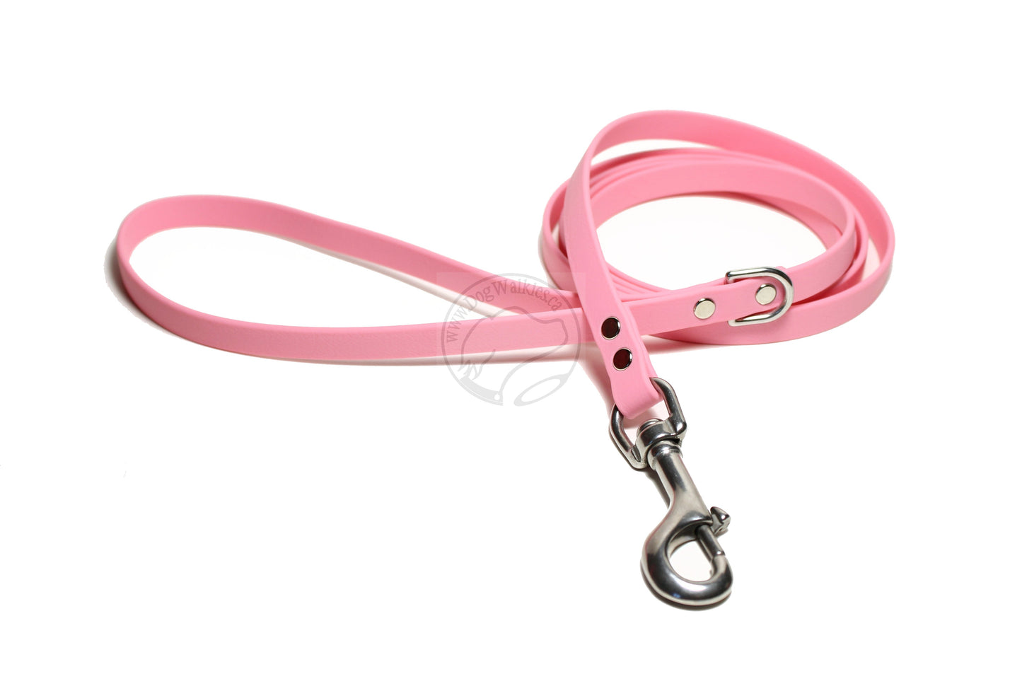 Bubblegum Pink Biothane Small Dog Leash 12mm (1/2") wide