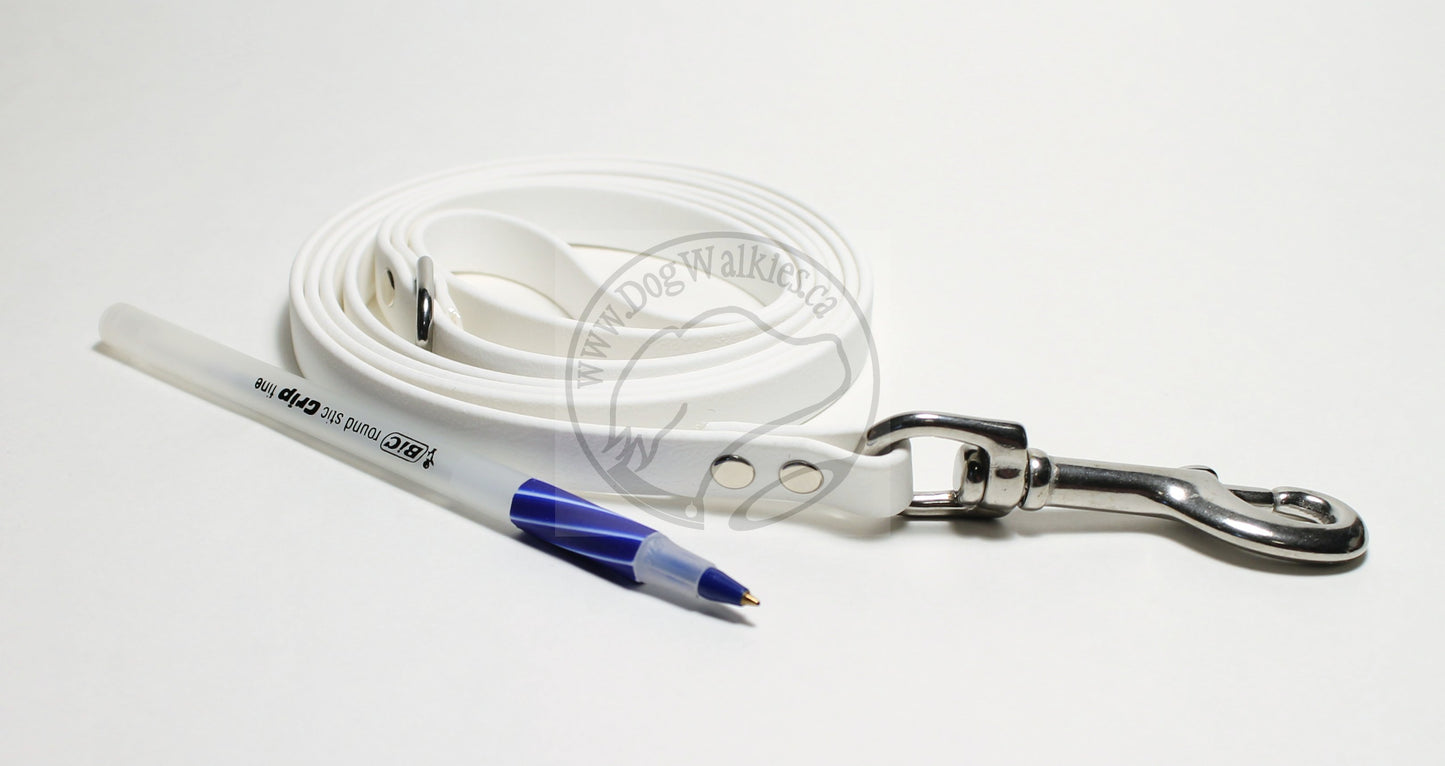 Snow White Biothane Small Dog Leash