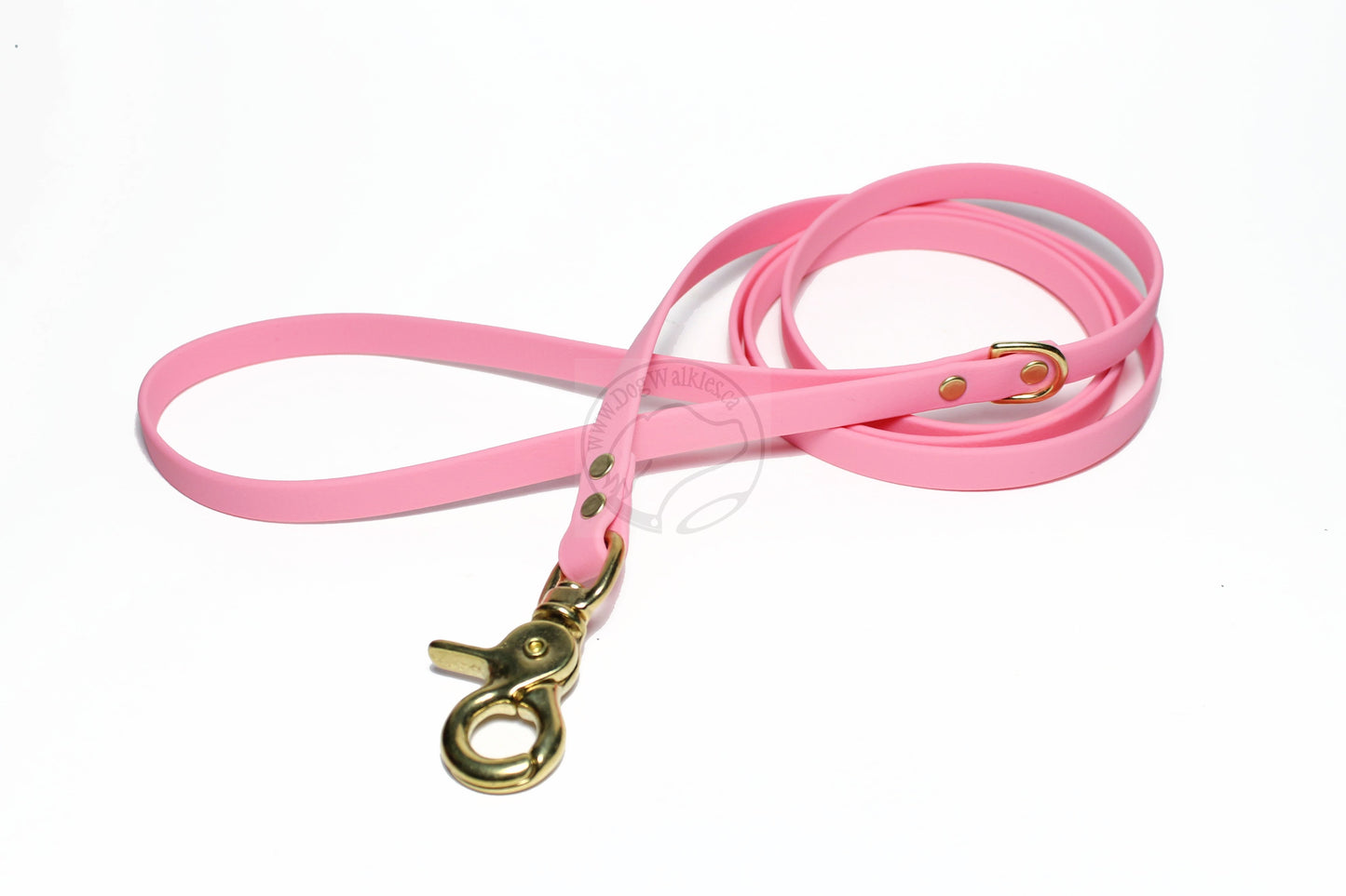 Bubblegum Pink Biothane Small Dog Leash 12mm (1/2") wide