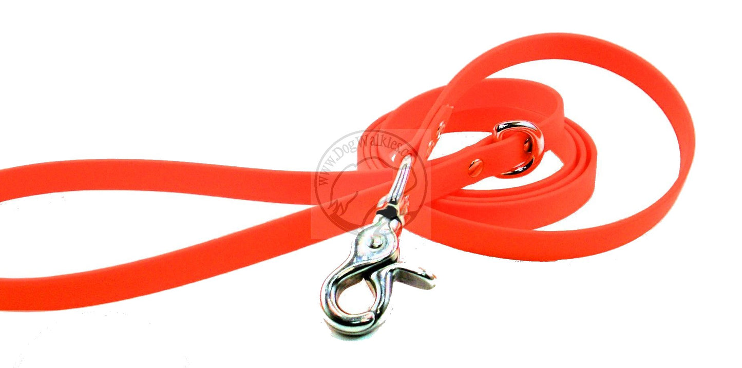 Neon Blaze Orange Biothane Small Dog Leash