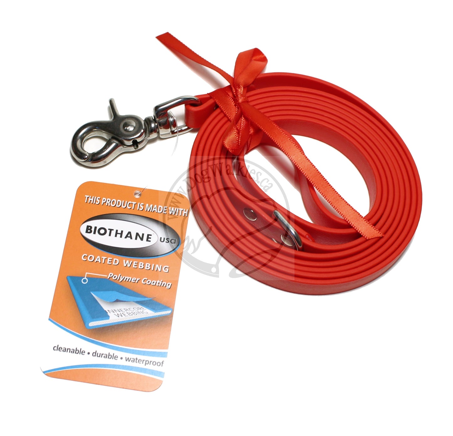 Poppy Red Biothane Small Dog Leash