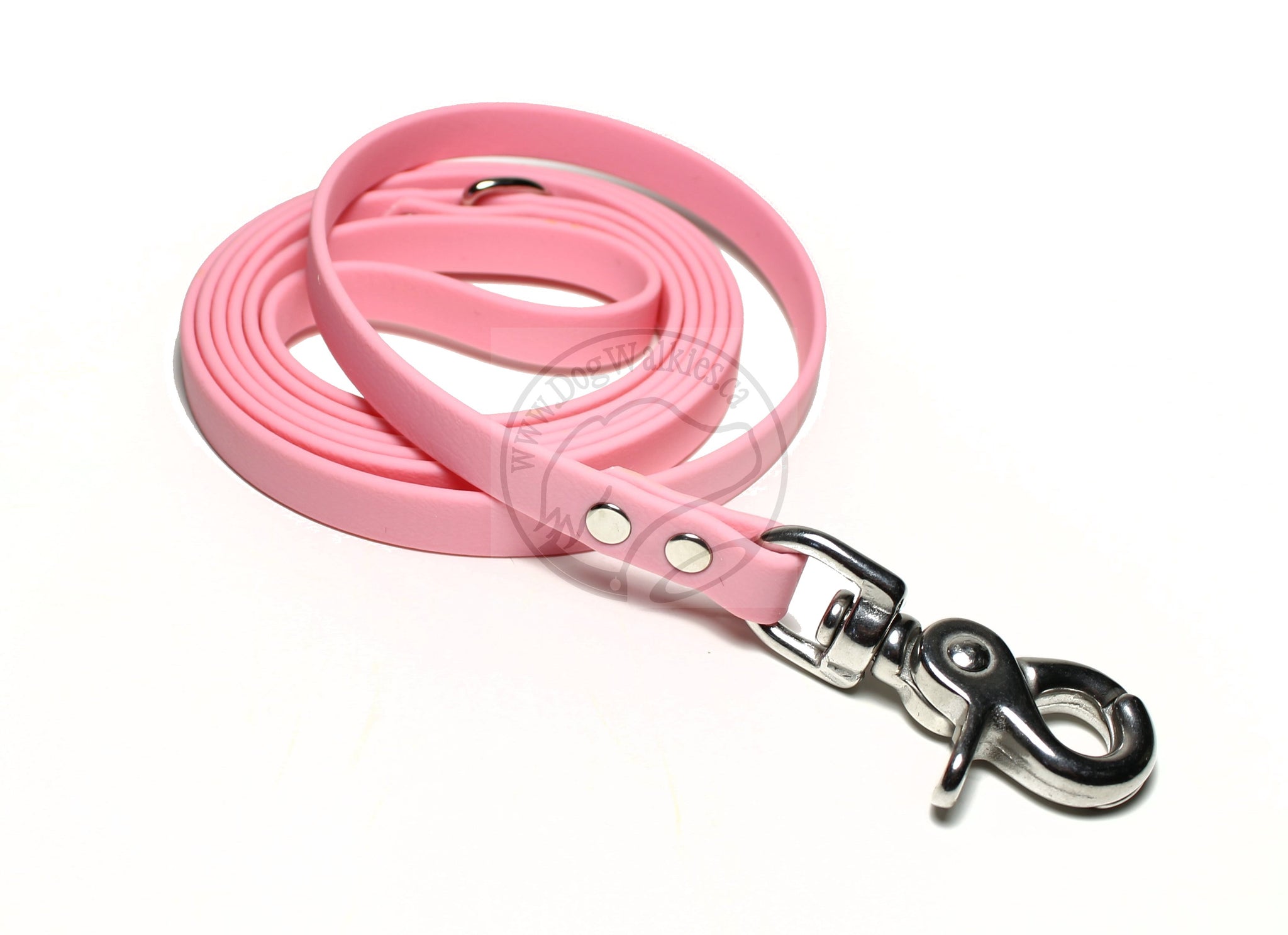 Bubblegum Pink Biothane Small Dog Leash 12mm (1/2") wide