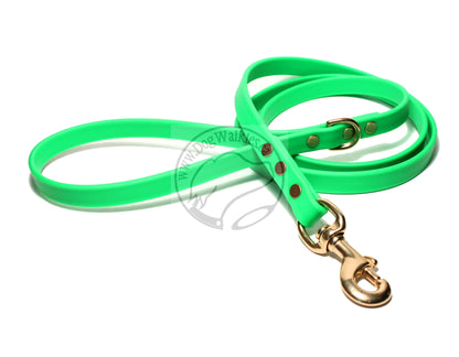 Neon Apple Green Biothane Dog Leash - Regular 16mm (5/8") width