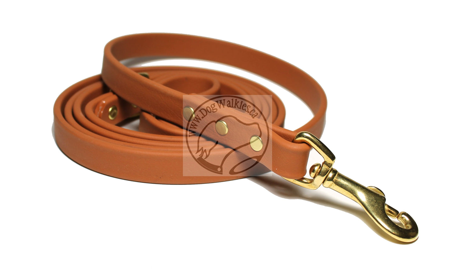 Caramel Brown Biothane Dog Leash - Regular 16mm (5/8") width