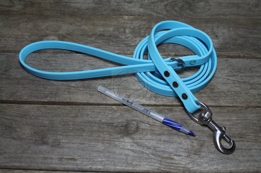 Frozen Blue Biothane Dog Leash - Regular 16mm (5/8") width