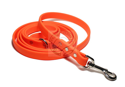 Neon Blaze Orange Biothane Dog Leash - Regular 16mm (5/8") width